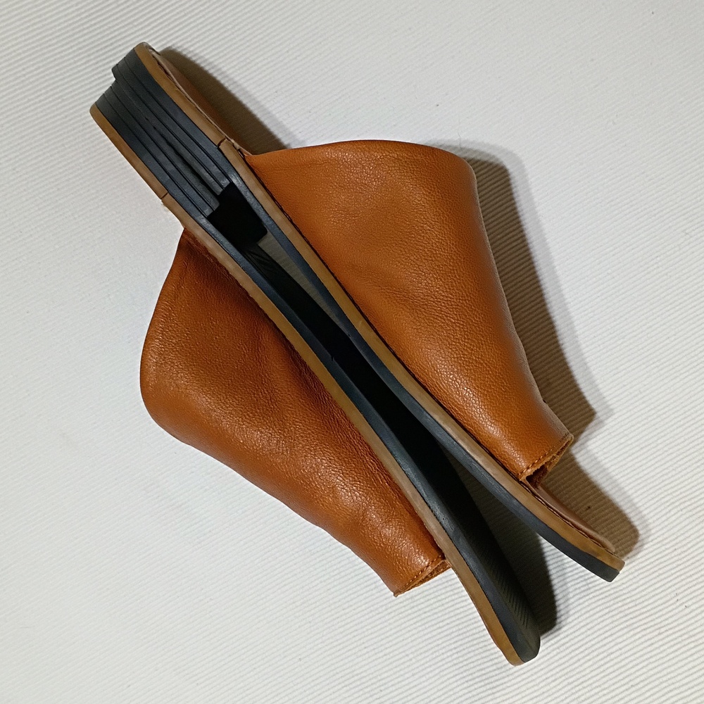 Avellini Genuine Brown Leather Slide - Picture 4 of 8